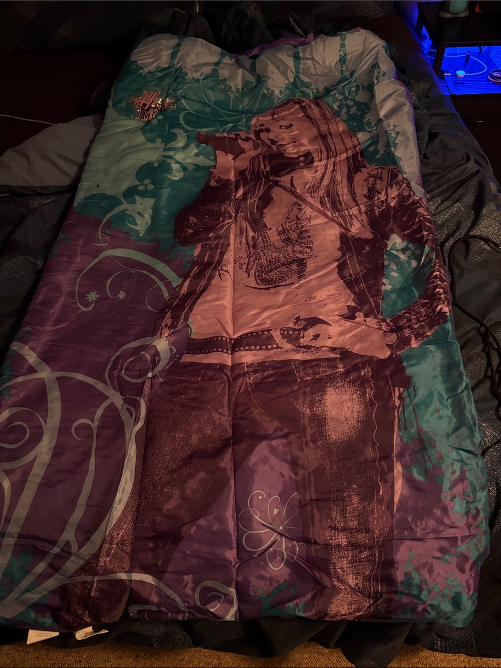 Hannah Montana Sleeping Bag - Teal, Purple, Pink